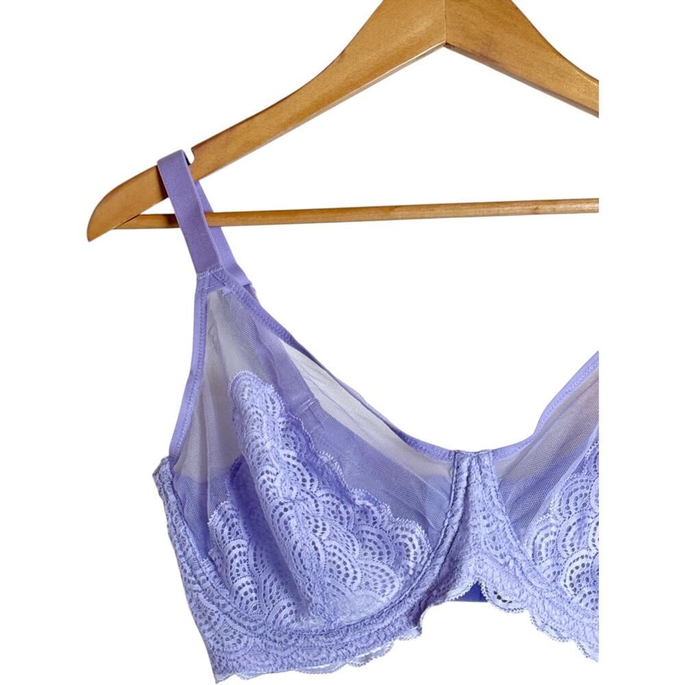 HSIA Lavender Mermaid Scales Lace Underwire Bra Full Coverage Size 34G NWT - Picture 3 of 7